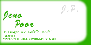 jeno poor business card