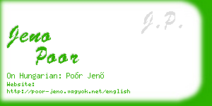 jeno poor business card